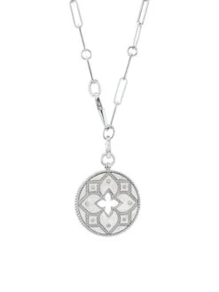 Venetian Princess 18K White Gold & Diamond Medallion Necklace -Fashion Jewelry & Accessories 0400013045805 A2