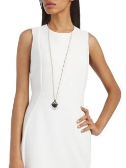 Trottola 18K Rose Gold & Black Titanium Pendant Necklace -Fashion Jewelry & Accessories 0400013113055 A1