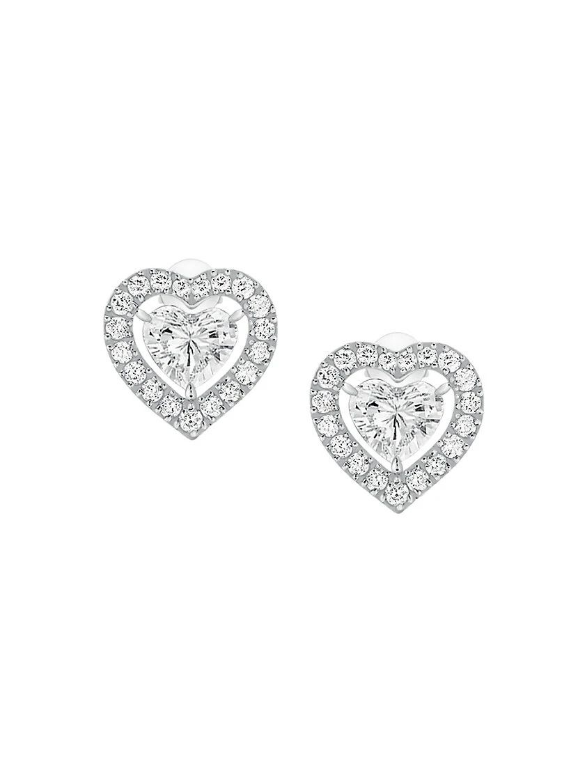 Joy Coeur 18K White Gold & Diamond Single Stud Earring 3 Joy Coeur 18K White Gold & Diamond Single Stud Earring