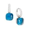 Pomellato Nudo 18K Two-Tone Gold, London Blue Topaz Doublet & Diamond Classic Leverback Earrings
