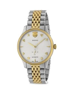 Gucci Stainless Steel & Yellow Gold PVD Bracelet Watch