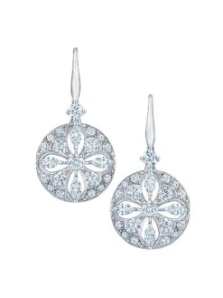 Kwiat Star 18K White Gold & Diamond Frame Drop Earrings