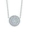 Sunburst 18K White Gold & Diamond Double Halo Pendant Necklace -Fashion Jewelry & Accessories 0400013261369 WHITEGOLD