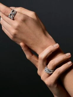 Eternity Sterling Silver & 18K White Gold 5-Band Highway Ring -Fashion Jewelry & Accessories 0400013279840 A6