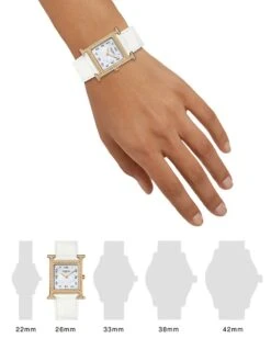 Hermès Heure H 18K Rose Gold, Diamond & Alligator Strap Watch/26MM -Fashion Jewelry & Accessories 0400013287288 A1