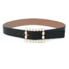 Joan Faux Pearl-Embellished Leather Belt -Fashion Jewelry & Accessories 0400013338850 BLACKGOLD