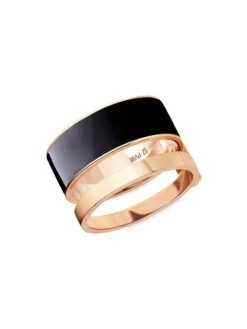 Berbere Chromatic 18K Rose Gold & Lacquer Double-Band Ring