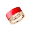 Berbere 18K Rose Gold, Red Lacquer & Diamond 2-Row Ring -Fashion Jewelry & Accessories 0400013540707