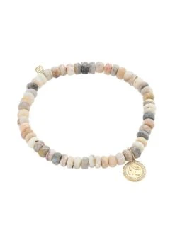 Australian Opal, 14K Yellow Gold & Diamond Luck & Protection Charm Beaded Bracelet