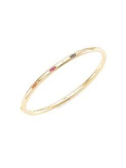 Gypsy 18K Yellow Gold & Multi-Stone Candy Pavé Bangle Bracelet -Fashion Jewelry & Accessories 0400013596211 A2