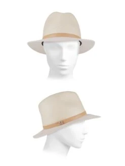 Rag & Bone Floppy Brim Straw & Canvas Fedora -Fashion Jewelry & Accessories 0400013620283 NATURAL A2