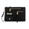 MOSCHINO Logo Leather Wristlet -Fashion Jewelry & Accessories 0400013731058 BLACK