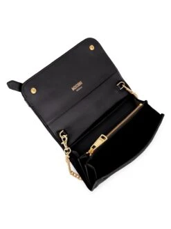 MOSCHINO Logo Leather Wallet-On-Chain -Fashion Jewelry & Accessories 0400013731068 A2