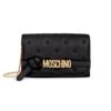 MOSCHINO Logo Leather Wallet-On-Chain 2 MOSCHINO Logo Leather Wallet-On-Chain -Fashion Jewelry & Accessories 0400013731068 BLACK