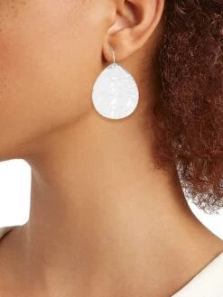Classico Sterling Silver Crinkled Medium Teardrop Earrings 5 Classico Sterling Silver Crinkled Medium Teardrop Earrings -Fashion Jewelry & Accessories 0400013795259 A1