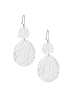 Classico Sterling Silver Crinkle Nomad Snowman Earrings