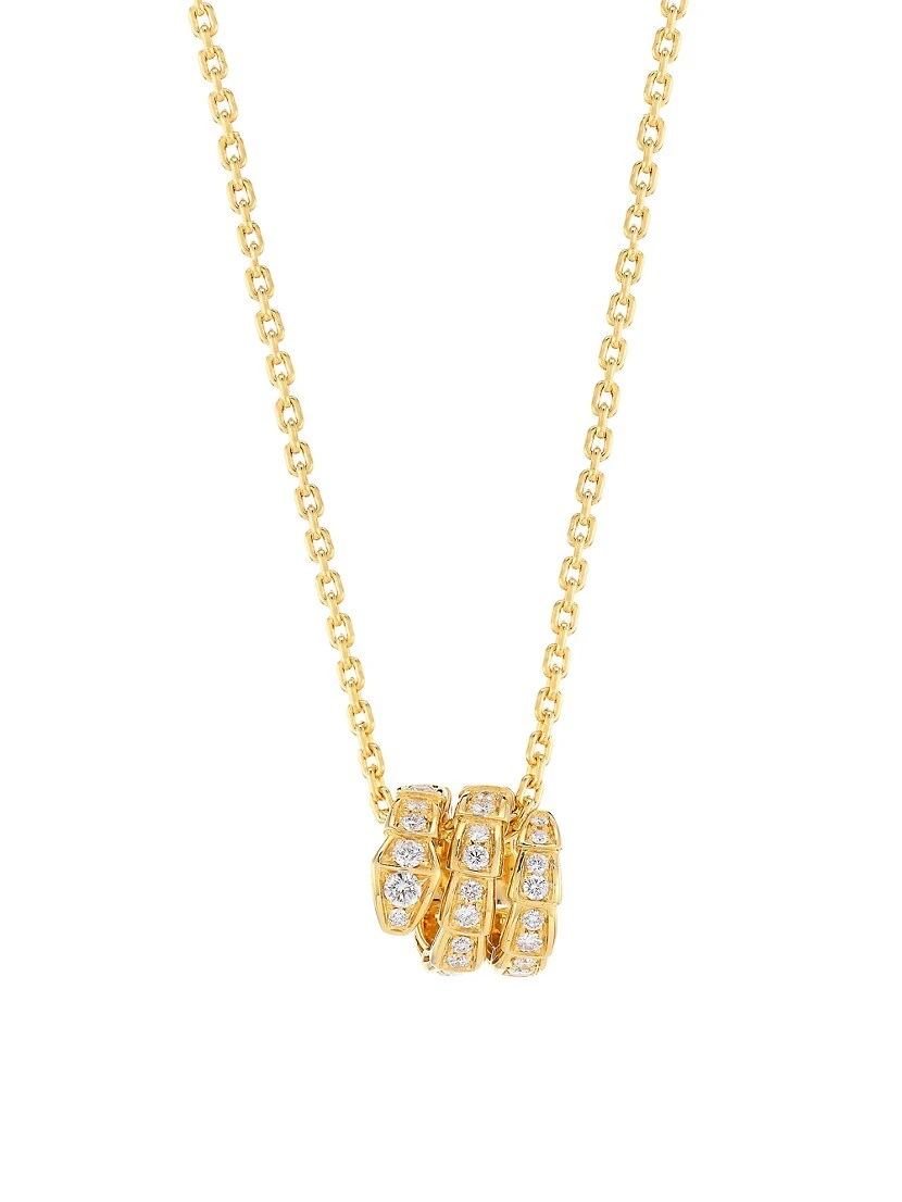 Bvlgari Serpenti Viper 18K Yellow Gold & Pavé Diamond Pendant Necklace 3 Bvlgari Serpenti Viper 18K Yellow Gold & Pavé Diamond Pendant Necklace
