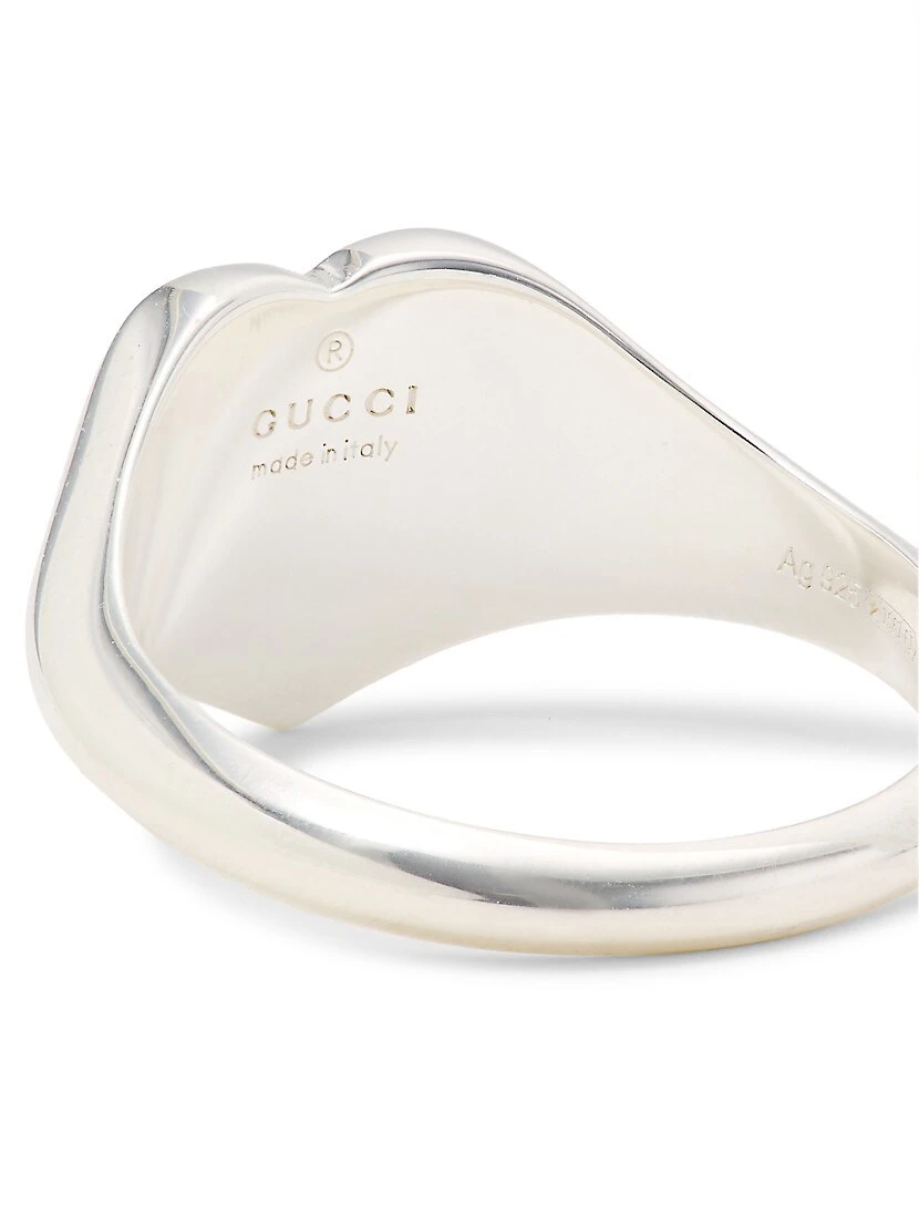 Gucci GG Hearts Sterling Silver & Enamel Ring 5 Gucci GG Hearts Sterling Silver & Enamel Ring - Image 3