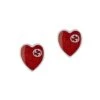Gucci GG Hearts Sterling Silver & Red Enamel Stud Earrings -Fashion Jewelry & Accessories 0400013843352 RED