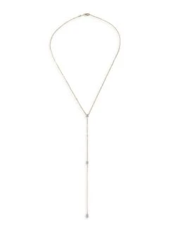 18K Yellow Gold, Pear & Marquis Diamond Long Lariat Necklace