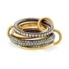 Galaxy Tri-Tone & Diamond 4-Link Vega Ring -Fashion Jewelry & Accessories 0400013910559 YELLOWGOLD
