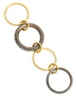 Galaxy Tri-Tone & Diamond 4-Link Vega Ring -Fashion Jewelry & Accessories 0400013910559 YELLOWGOLD A2