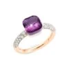 Pomellato Nudo Petit Amethyst, Diamond, 18K White Gold & 18K Rose Gold Ring -Fashion Jewelry & Accessories 0400013970630 ROSEWHITEGOLD