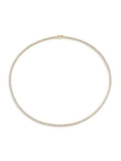 Hepburn 18K Yellow Gold & Diamond Tennis Necklace