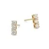 18K Yellow Gold & 3 Dot Diamond Earrings -Fashion Jewelry & Accessories 0400014008782 YELLOWGOLD