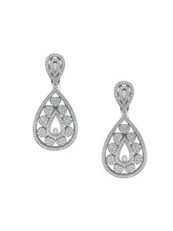 Chopard Happy Diamonds 18K White Gold & Diamond Drop Earrings