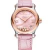 Chopard Happy Sport 18K Rose Gold, Stainless Steel, Diamond & Alligator-Strap Watch -Fashion Jewelry & Accessories 0400014060258 PINK