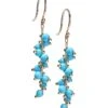 18K Yellow Gold & Turquoise Signature Short Spiral Beaded Earrings -Fashion Jewelry & Accessories 0400014096517 TURQUOISE