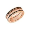 Bvlgari B.zero1 Rock 18K Rose Gold & Black Ceramic 2-Band Ring -Fashion Jewelry & Accessories 0400014152188 ROSEGOLD