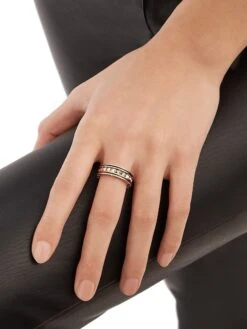 Bvlgari B.zero1 Rock 18K Rose Gold & Black Ceramic 2-Band Ring 10 Bvlgari B.zero1 Rock 18K Rose Gold & Black Ceramic 2-Band Ring -Fashion Jewelry & Accessories 0400014152188 ROSEGOLD A2