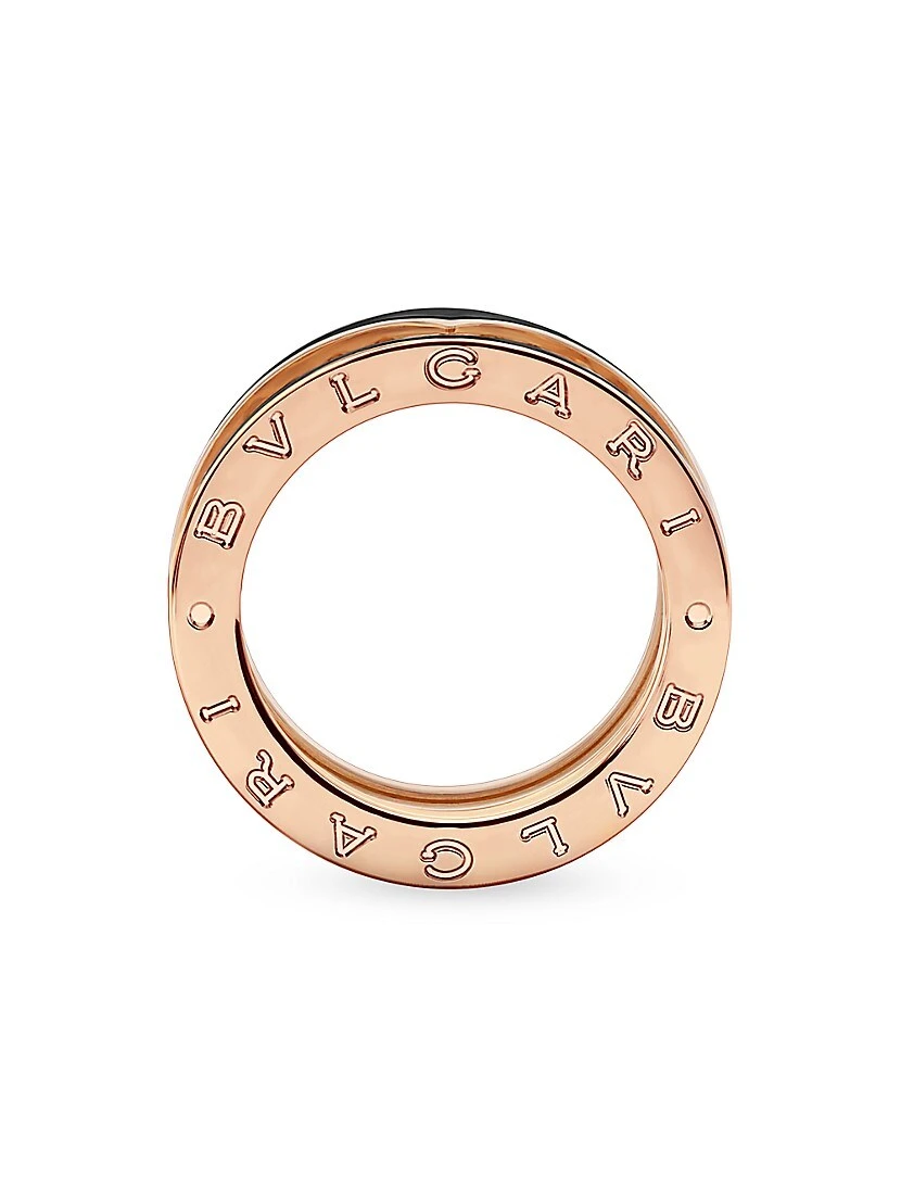 Bvlgari B.zero1 Rock 18K Rose Gold & Black Ceramic 2-Band Ring 7 Bvlgari B.zero1 Rock 18K Rose Gold & Black Ceramic 2-Band Ring - Image 5