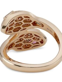 Bvlgari Serpenti Seduttori 18K Rose Gold, Diamond & Rubellite Snake Ring -Fashion Jewelry & Accessories 0400014152227 PINKGOLD A2