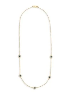 Be Happy 18K Goldplated & Pavé Evil Eye Protection Necklace -Fashion Jewelry & Accessories 0400014162676 A1