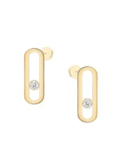 18K Yellow Gold & Diamond Move Uno Earrings