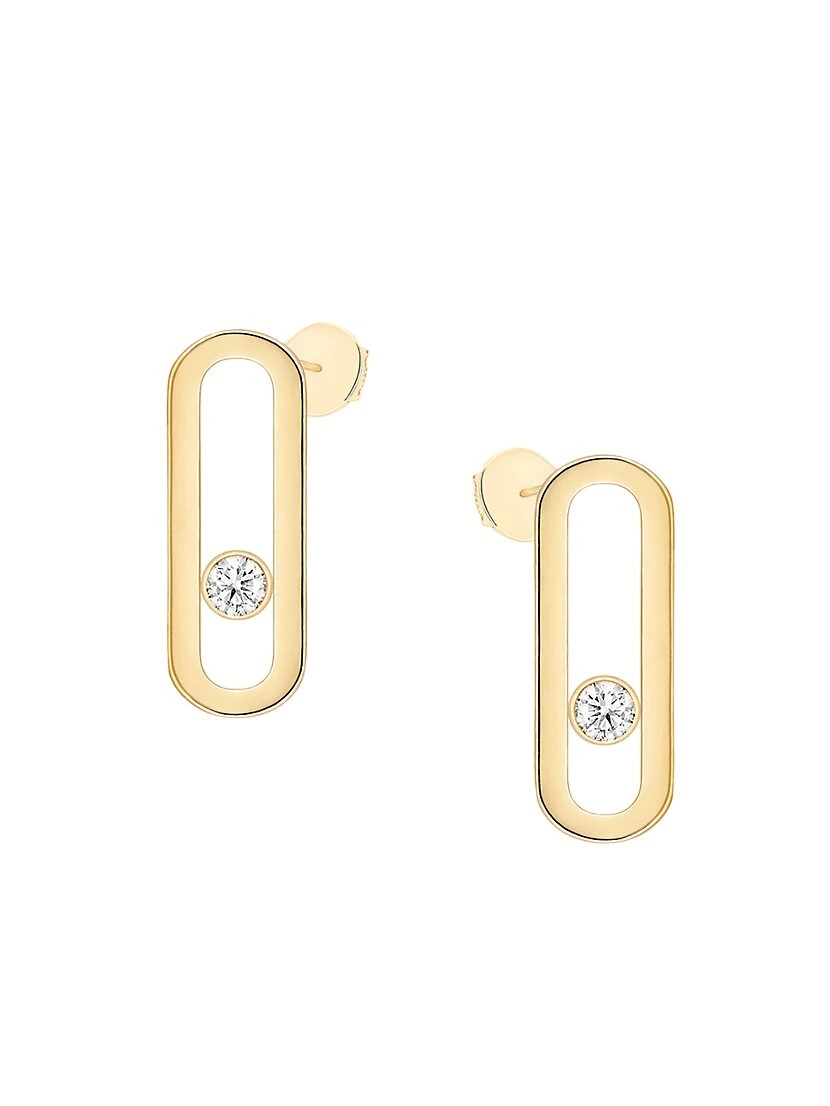 18K Yellow Gold & Diamond Move Uno Earrings 3 18K Yellow Gold & Diamond Move Uno Earrings