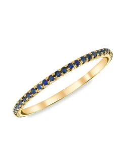 18K Yellow Gold & Blue Sapphire Eternity Band