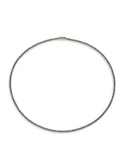Hepburn 18K Yellow Gold & Blue Sapphire Tennis Necklace