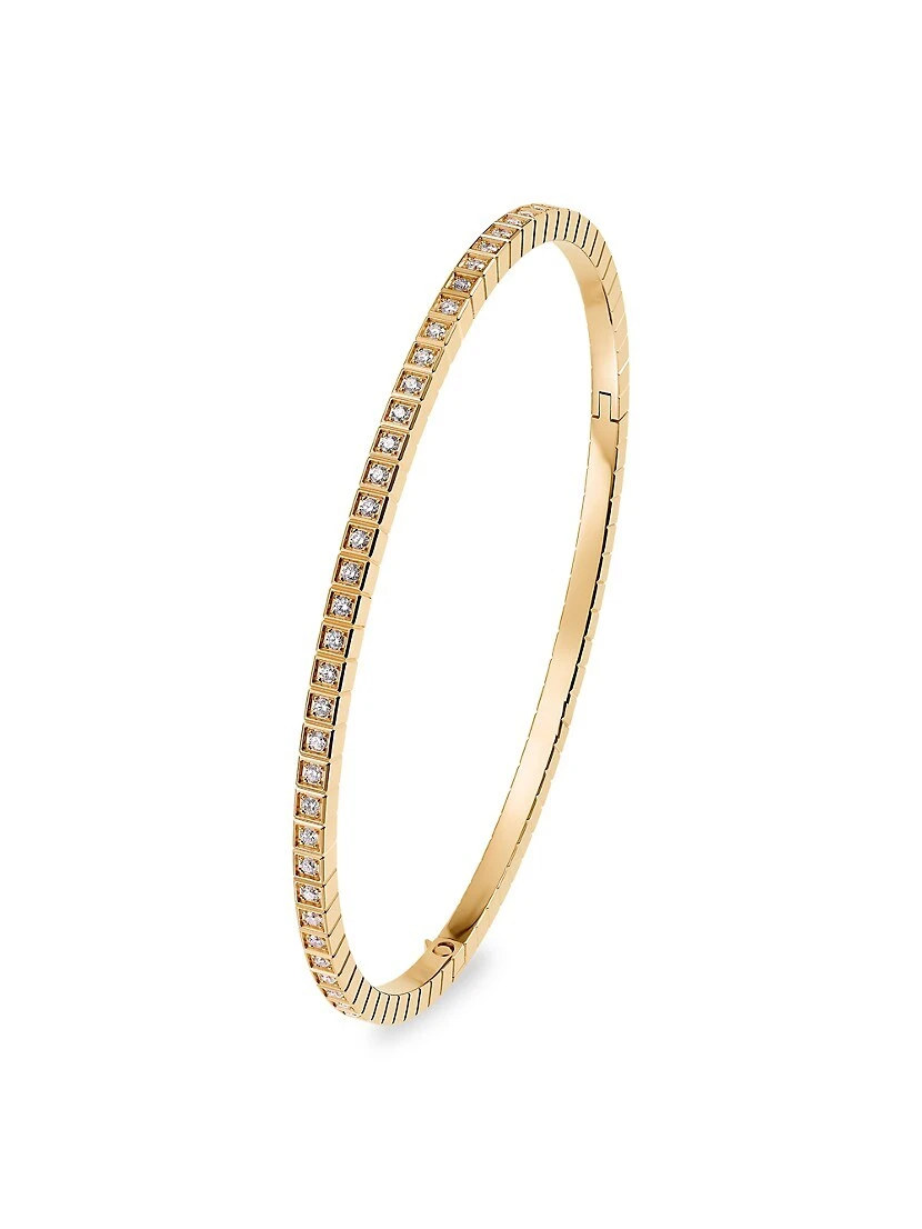 Chopard 18K Yellow Gold & Diamond Ice Cube Bangle Bracelet 4 Chopard 18K Yellow Gold & Diamond Ice Cube Bangle Bracelet - Image 2
