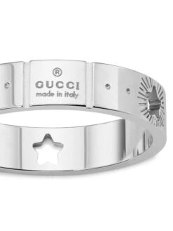 Gucci Icon 18K White Gold Star Detail Ring -Fashion Jewelry & Accessories 0400014414242 WHITEGOLD A2