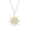 14K Yellow Gold & Diamond Happy Face Sun Pendant Necklace -Fashion Jewelry & Accessories 0400014461027 GOLD