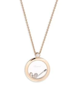 Chopard Happy Golf 18K Rose Gold & Diamond Pendant Necklace