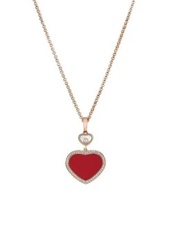 Chopard Happy Hearts 18K Rose Gold & Diamond Pendant Necklace