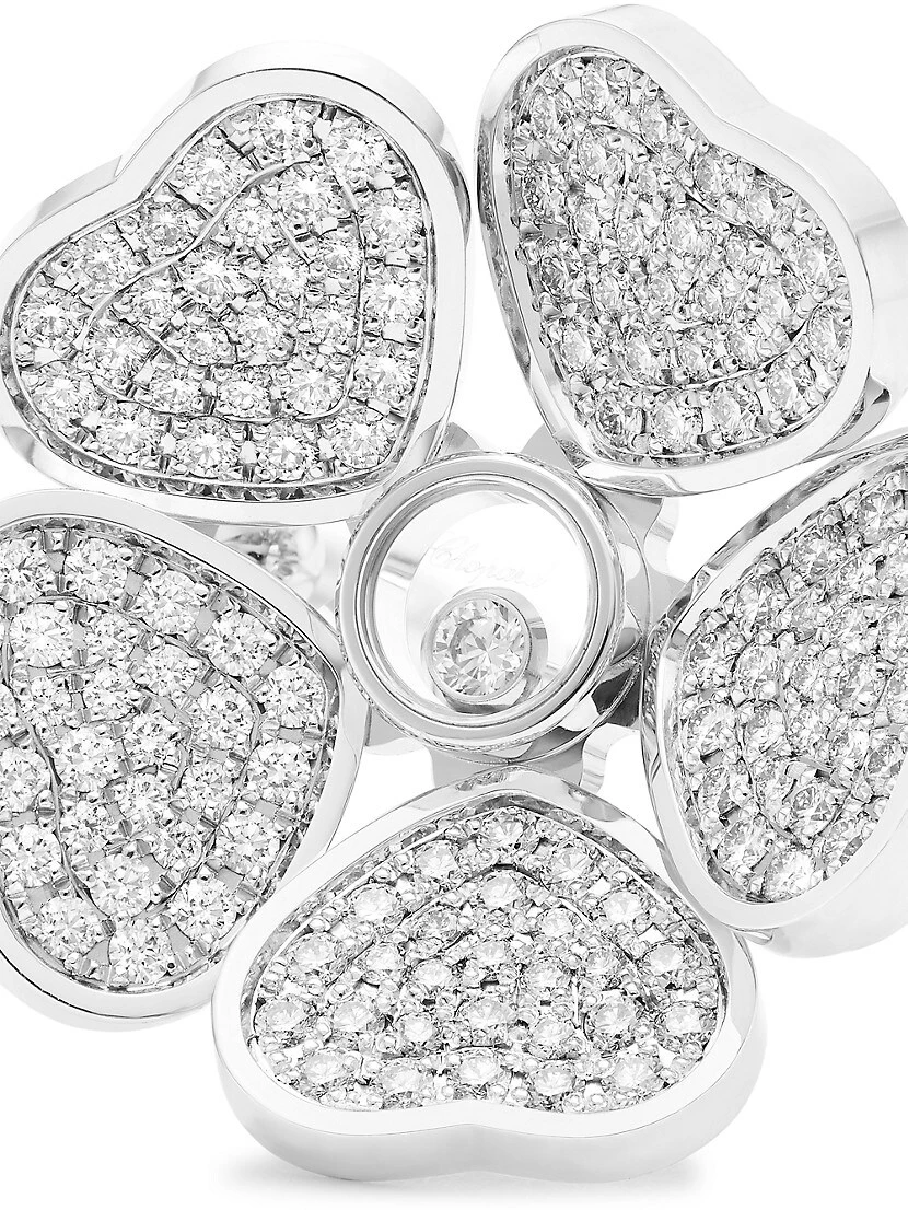 Chopard Happy Hearts Flowers 18K White Gold & Diamond Ring 6 Chopard Happy Hearts Flowers 18K White Gold & Diamond Ring - Image 4