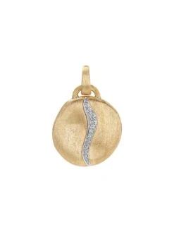 18K Yellow Gold & Diamond Circular Pendant