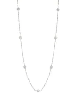 18K White Gold & 0.7 TCW Diamond Station Necklace