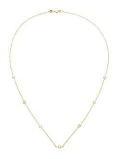 18K Yellow Gold & 0.7 TCW Diamond Station Necklace 7 18K Yellow Gold & 0.7 TCW Diamond Station Necklace -Fashion Jewelry & Accessories 0400014598277 A2